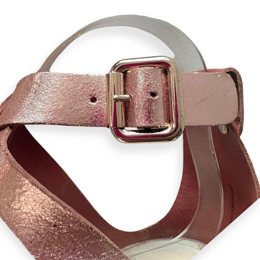 Maison Martin Margiela Rose Gold Cracked Metallic Leather Sandals EU 39.5 - Picture 11 of 13